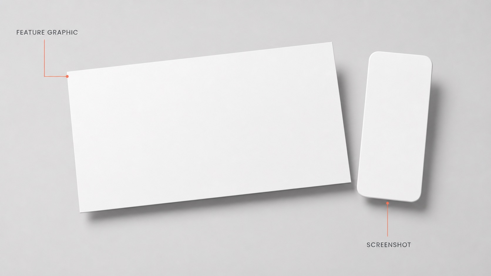 A 1024x500 feature graphic mockup with bold app artwork and a short tagline